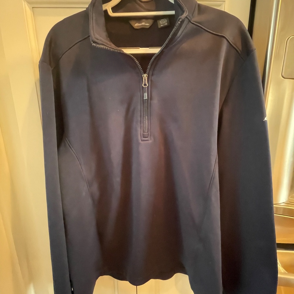 NEW- Eddie Bauer Navy Blue Quarter-Zip Pullover. No Tags. Never worn.